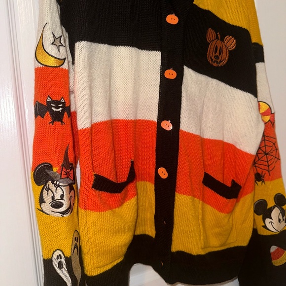 Her Universe Disney Halloween Mickey Mouse Stripe Hooded Cardigan - Picture 2 of 11